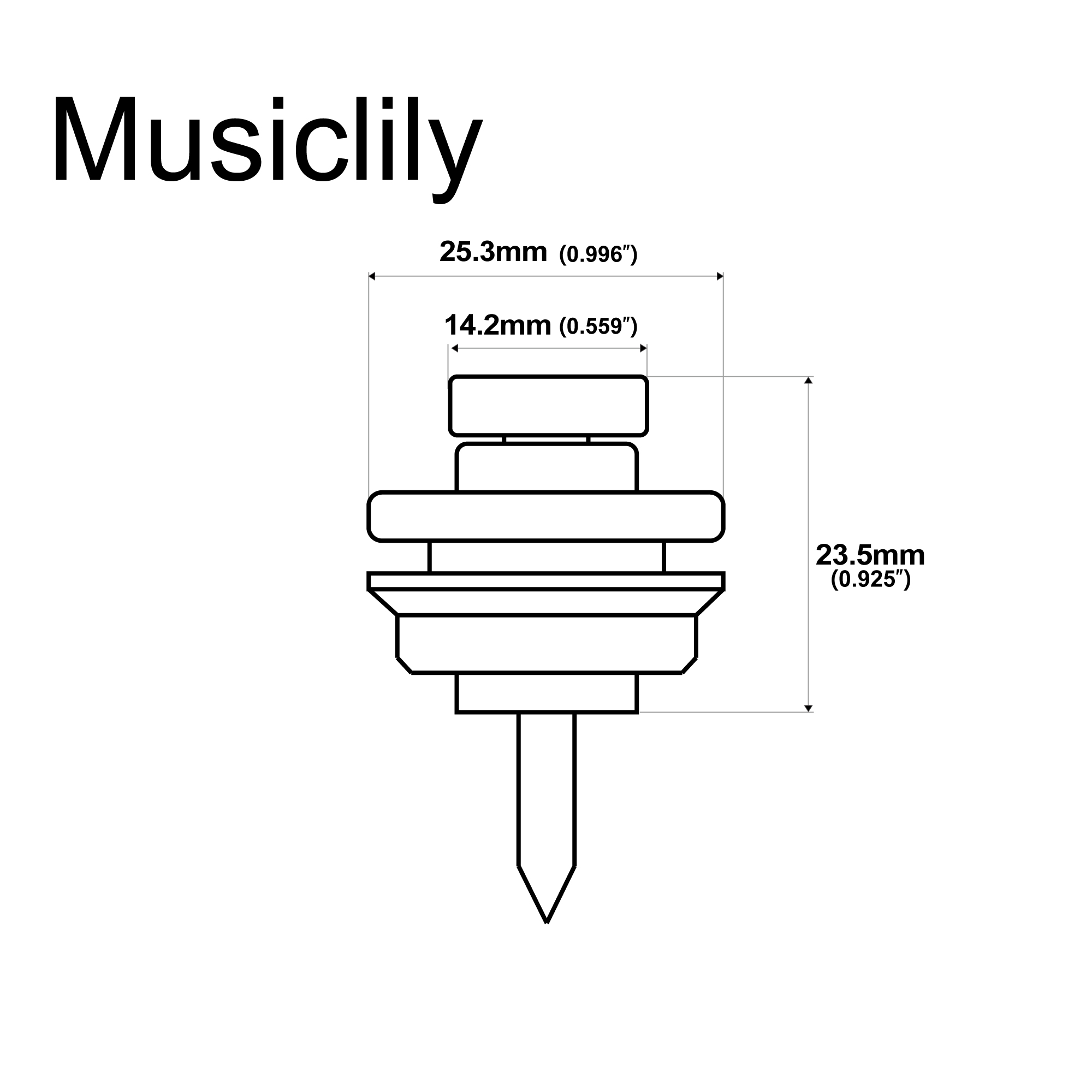 Musiclily Pro 2Pcs Nickel Heavy Duty Guitar Strap Locks Button Straplocks  System